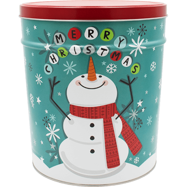 3.5 Gallon Tin - Cheery Snowman